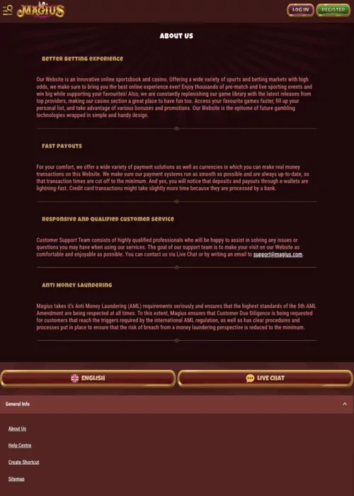 Application mobile casino télécharger Magius Casino